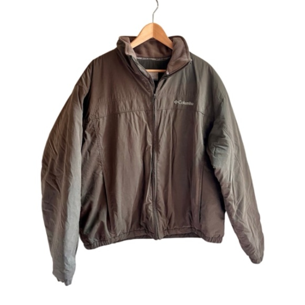 Columbia Olive Green Fleece-Lined Zip Jacket Men’s XL